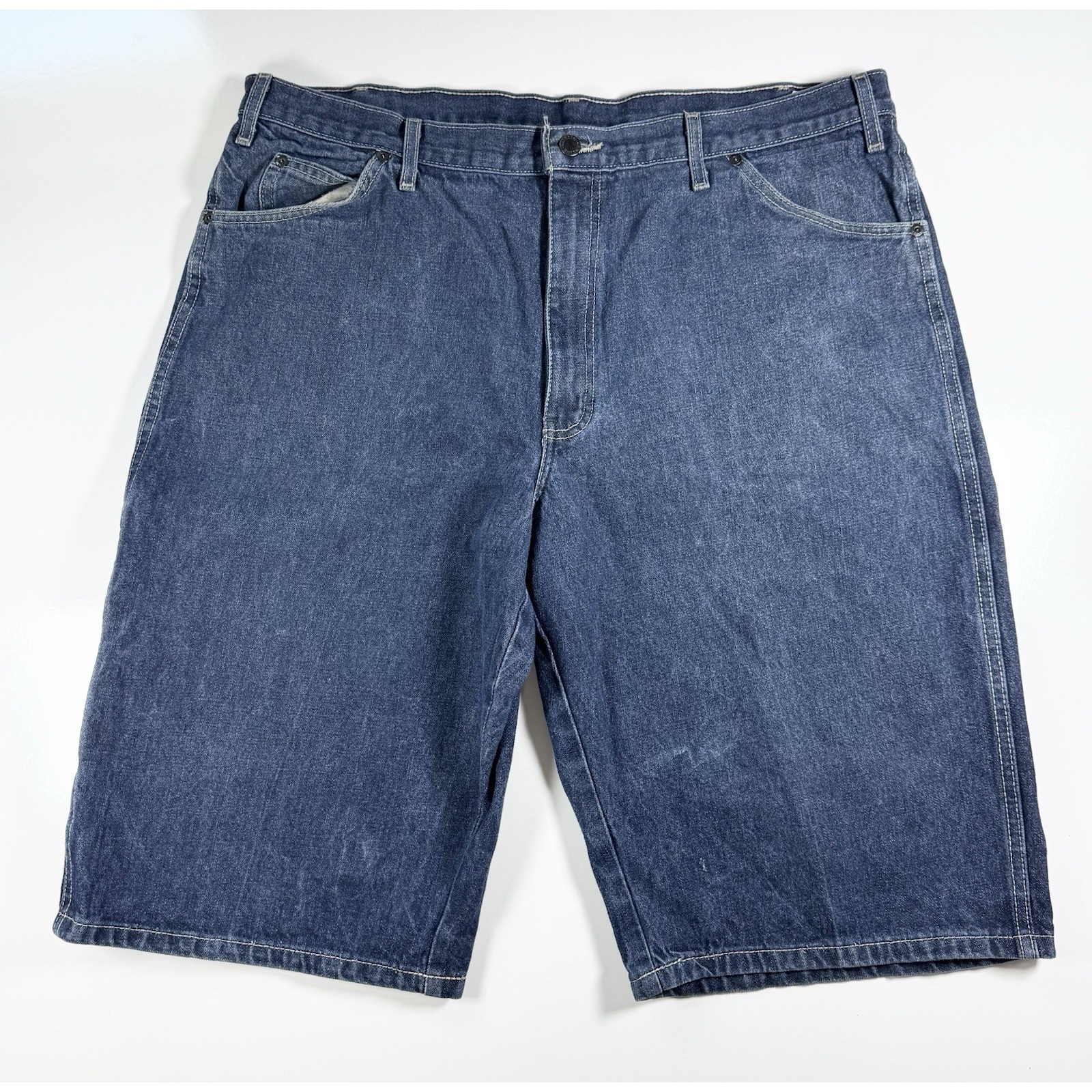 Vintage Y2k Dickies Men's Denim Cargo Shorts Jorts Carpenter Size 40 Medium Wash